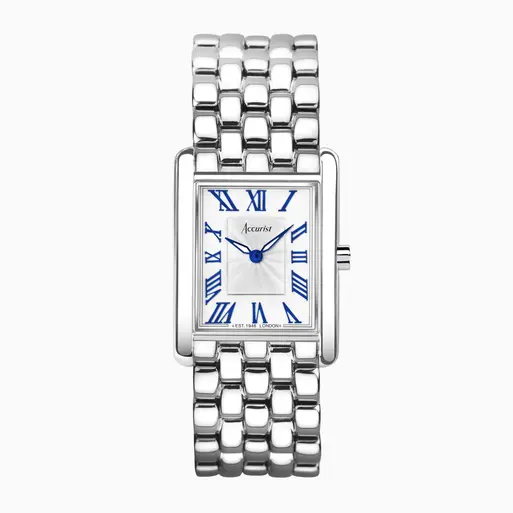 Rectangular Accurist dress watch with blue Roman numerals