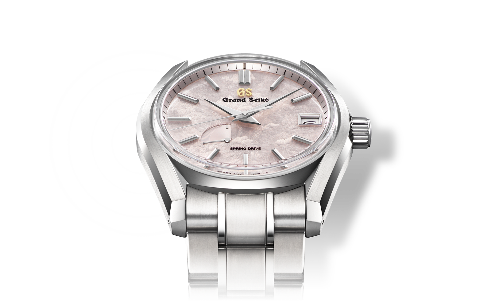 Grand Seiko Spring Drive watch with pale textured dial